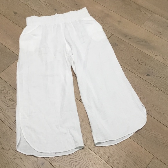 Woman’s Macy’s On 34th white crinkle cotton pants. XL. Worn once! Pockets. - Picture 1 of 5